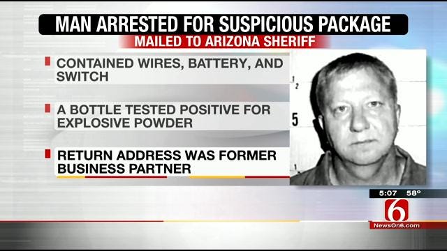 Oklahoma Man Reportedly Sends Homemade Bomb To Arizona Sheriff
