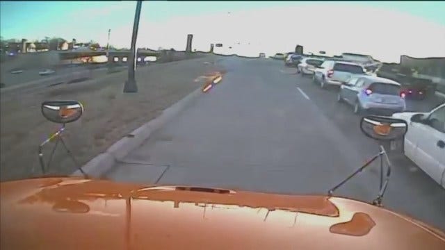 Tulsa School Bus Crash Video With SUV Released