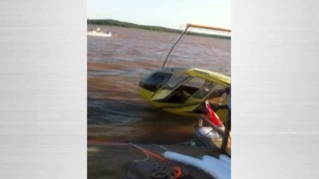 WEB EXTRA: Amateur Video Of Keystone Lake Helicopter Recovery