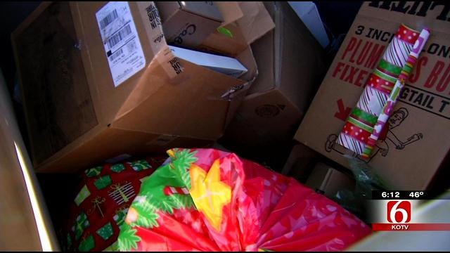 Tulsa Recycling Company Sorts Through After-Christmas Trash