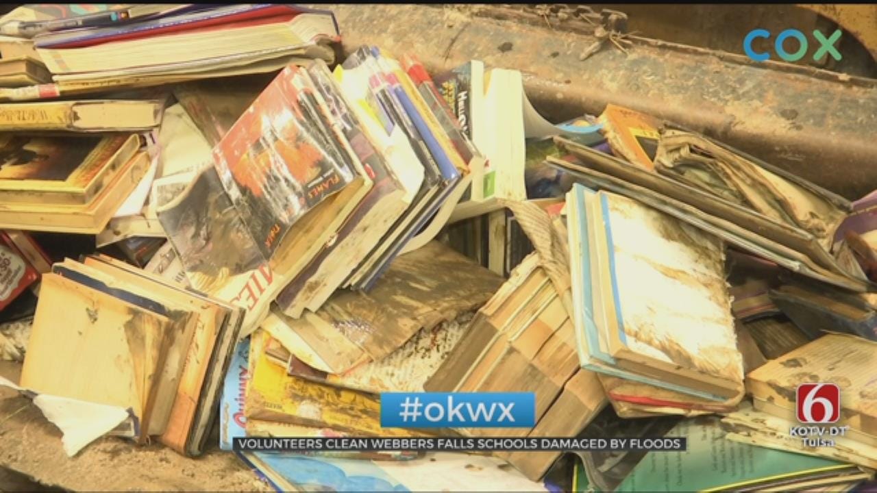 More Than 100 Volunteers Cleaning Up Flooded Webbers Falls Schools