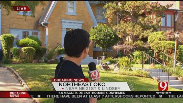 WEB EXTRA: News 9's Grant Hermes At Earthquake Damaged Home In NE OKC
