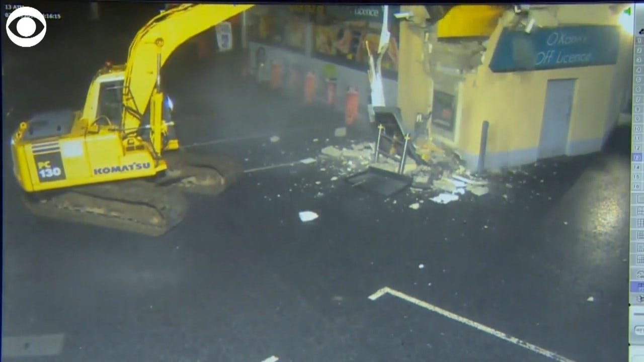Caught On Camera: Person Rips ATM From Wall Using Stolen Excavator