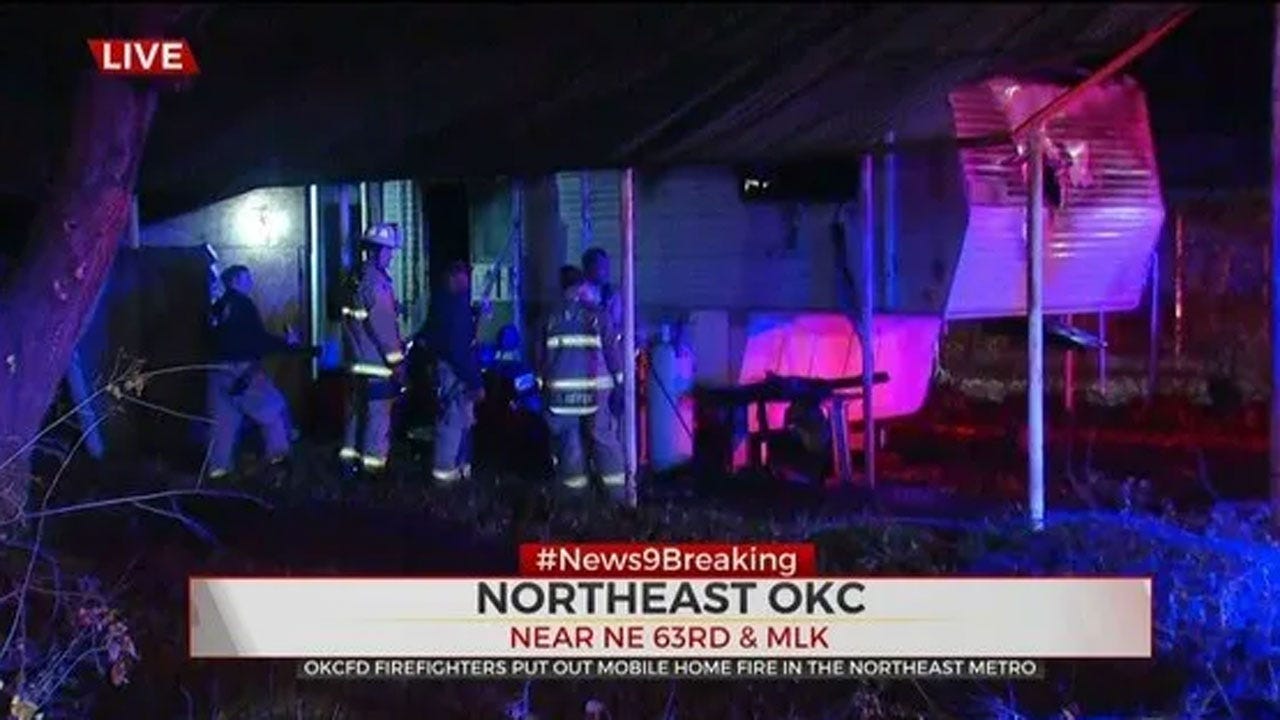 Firefighters Say NE OKC Mobile Home Total Loss Following Early Morning Fire