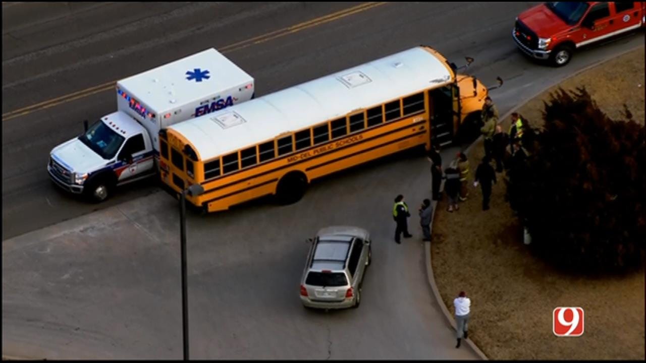 Bob Mills SkyNews 9 Flies Over A Crash Involving School Bus