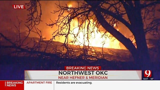Firefighters Battle Large Fire At NW OKC Apartment Complex