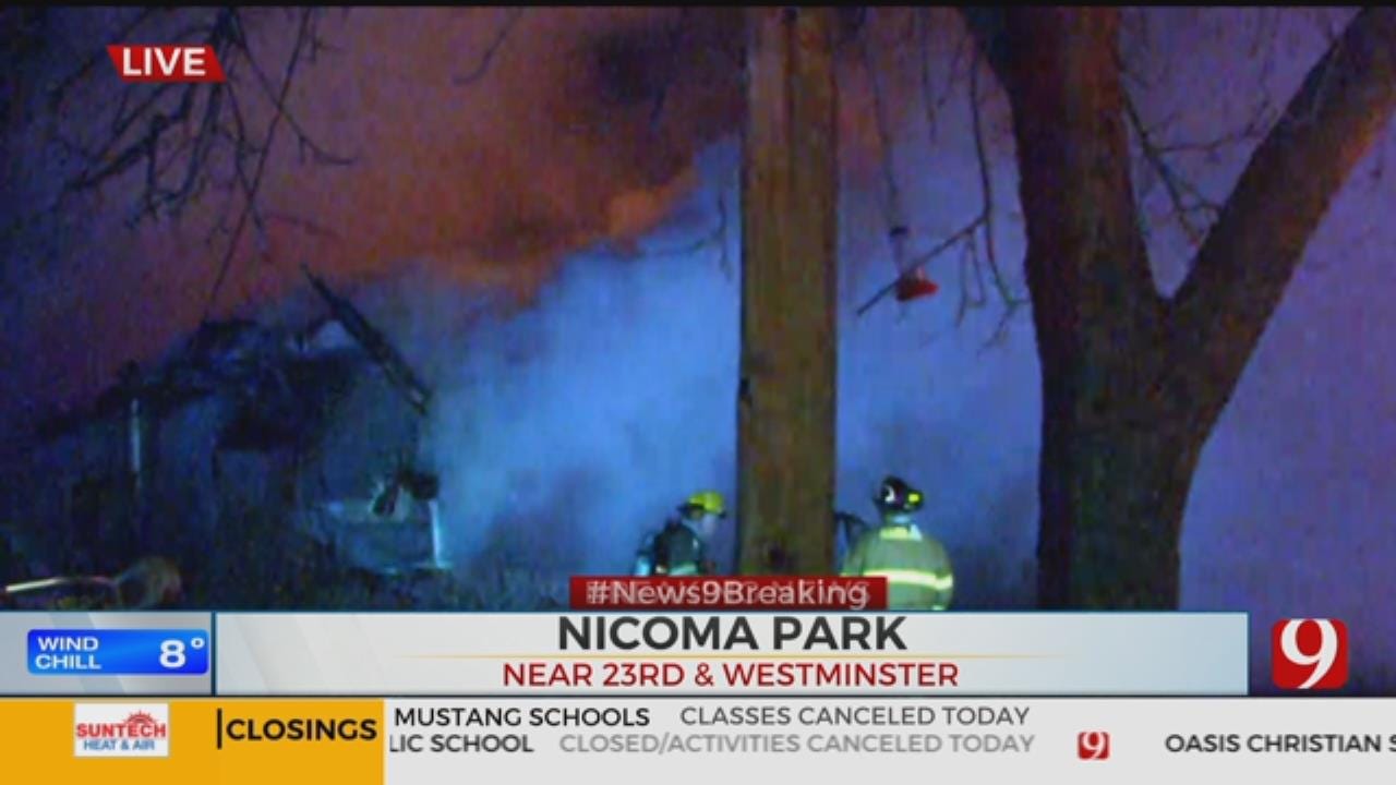 Firefighters Battle House Fire In Nicoma Park