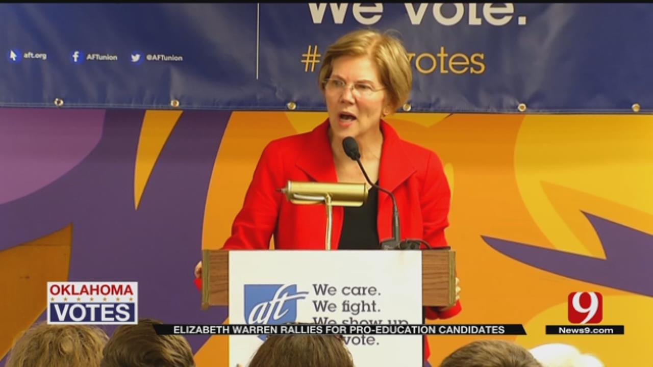 Senator Elizabeth Warren Rallies Teachers In Oklahoma
