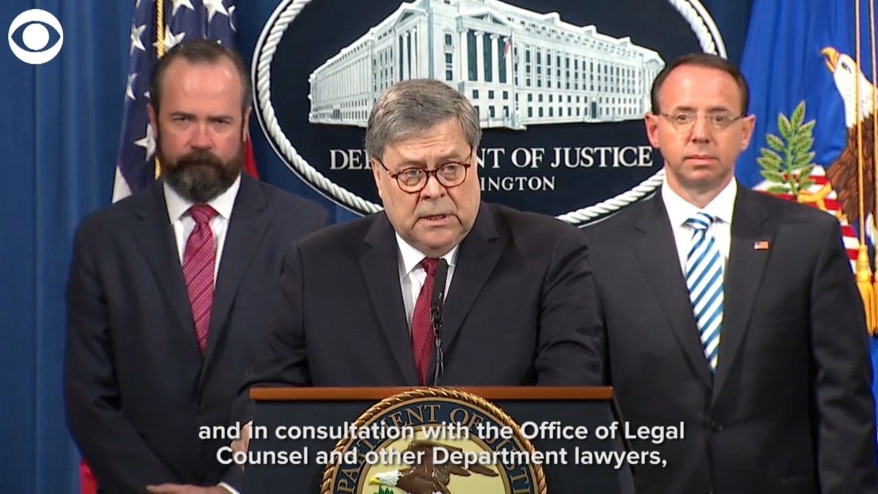 White House Cooperated Fully With Investigation, AG Barr Said