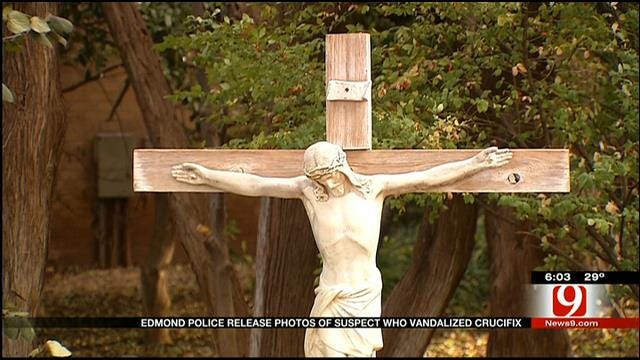 Edmond Police Release Photos OF Suspect Who Vandalized Crucifix