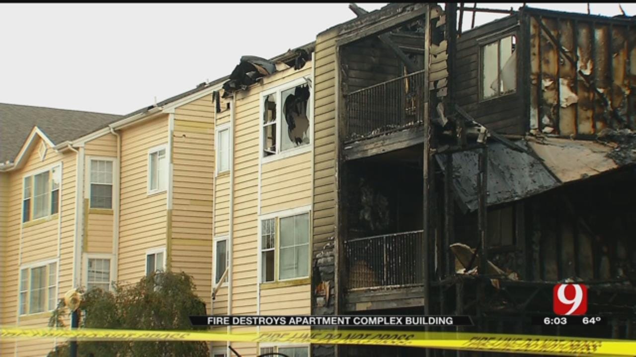 Several Tenants Displaced After Fire Destroys Norman Apartment Building