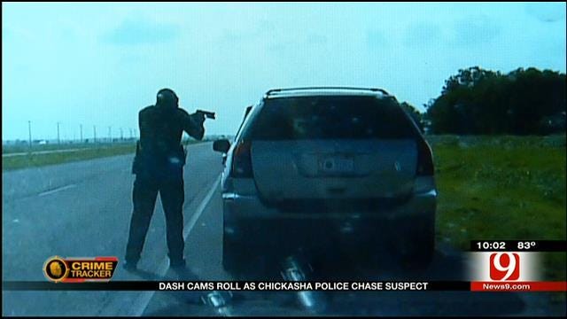 Caught On Camera: Chickasha Police Chase Suspect