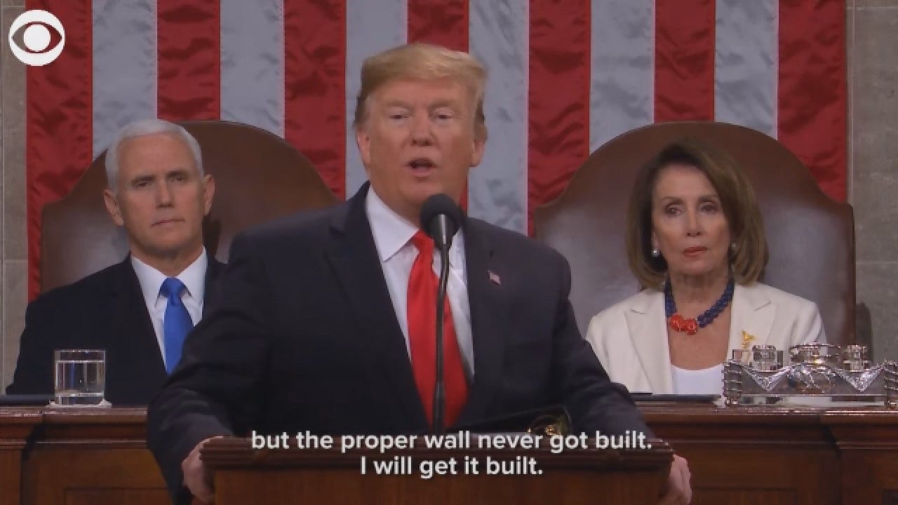State Of The Union: 'I Will Get It Built' Trump Says About Southern Border Wall
