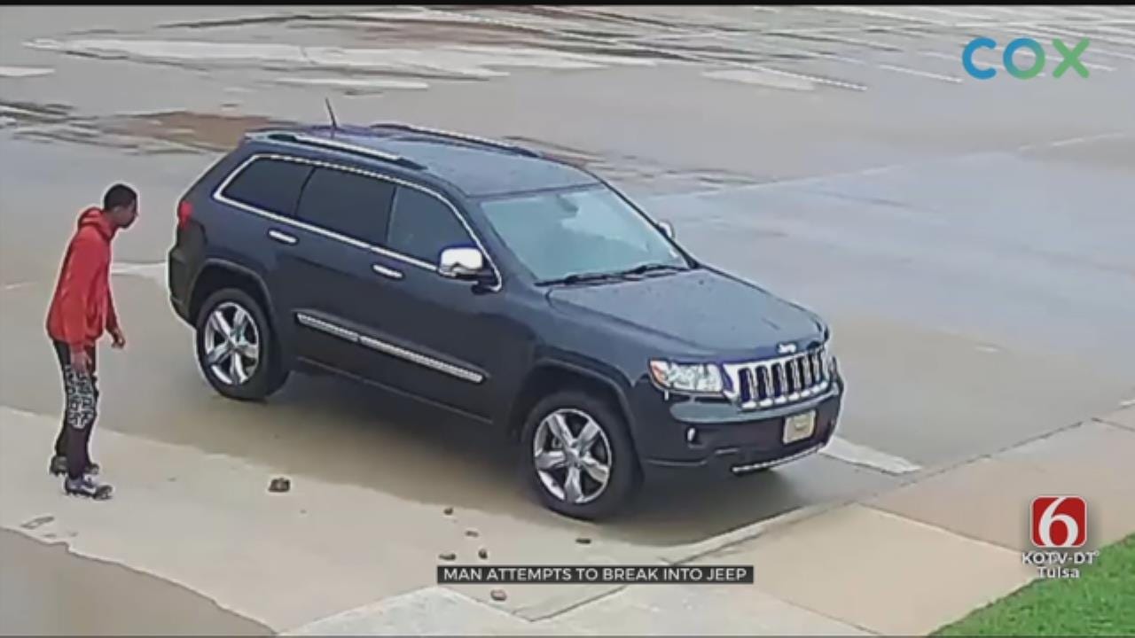 WATCH: Tulsa Police Looking For Suspect That Failed To Break Into A Vehicle