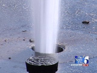 Video Of A Water Spout Caused By Broken Tulsa Water Main Valve