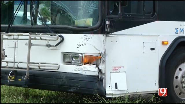 WEB EXTRA: News 9 On Scene Of City Bus Crash Near Downtown OKC
