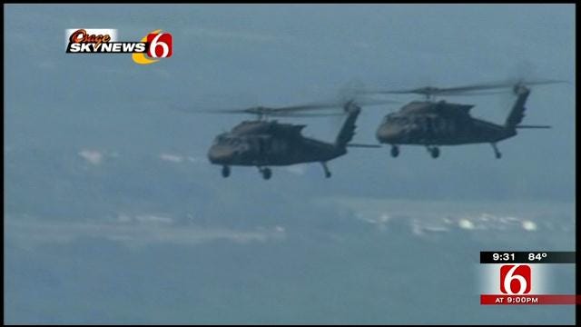 Brand New National Guard Black Hawks Arriving At Tulsa Base