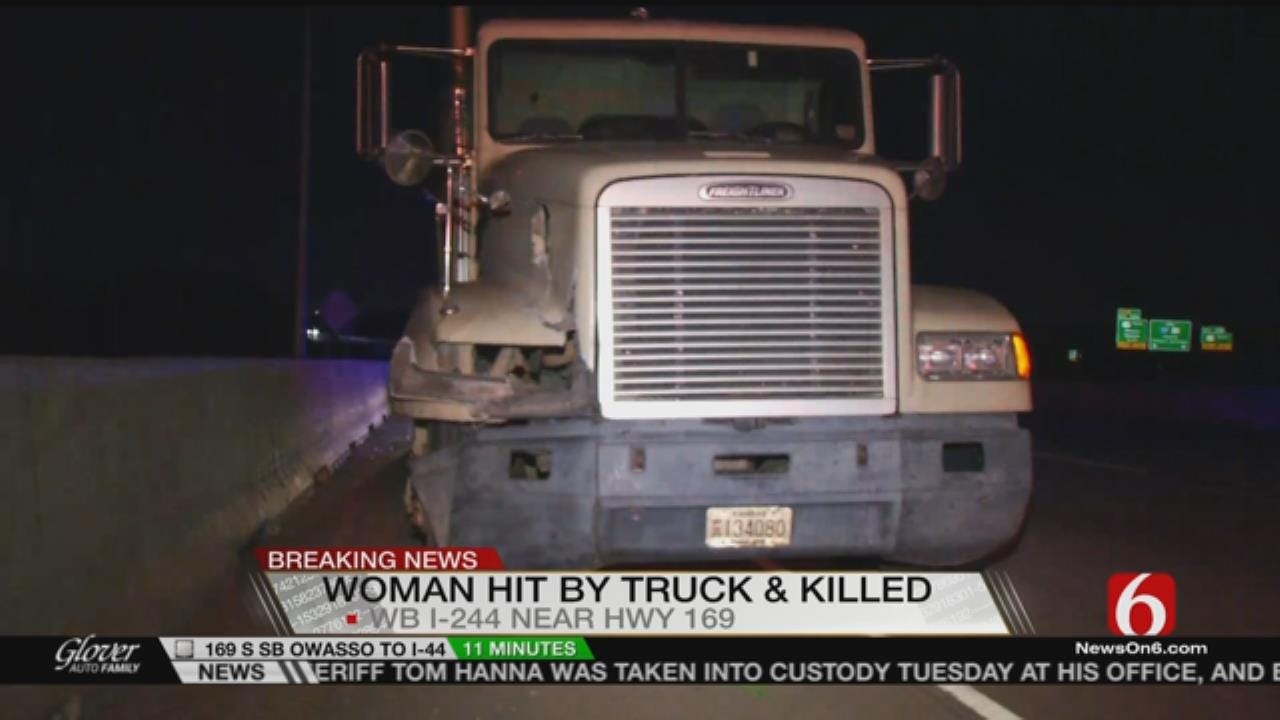 Woman Dies After She Was Hit By Semi On Tulsa's I-244