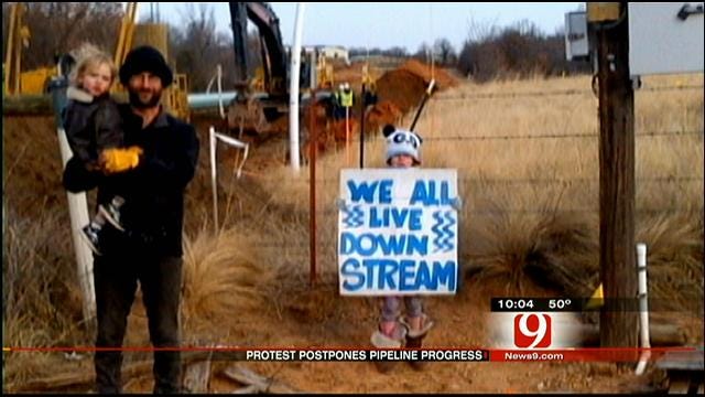 Protest Postpones Work On Keystone Pipeline Project In Okfuskee County