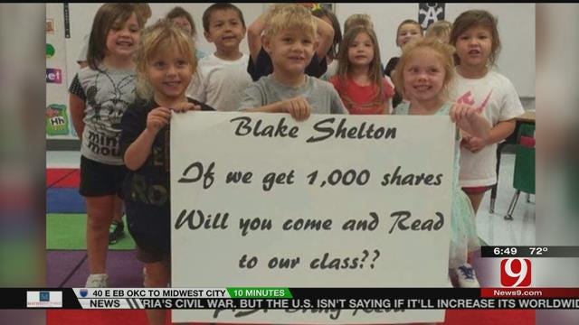 Photo Of OK Students Asking Blake Shelton To Read To Their Class Goes Viral