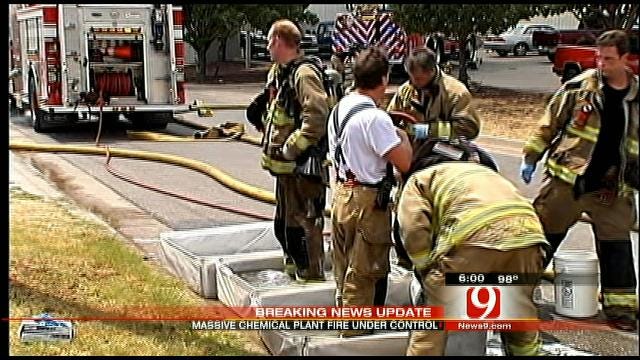 OKC Firefighters Extinguish Five-Alarm Fire At Chemical Plant