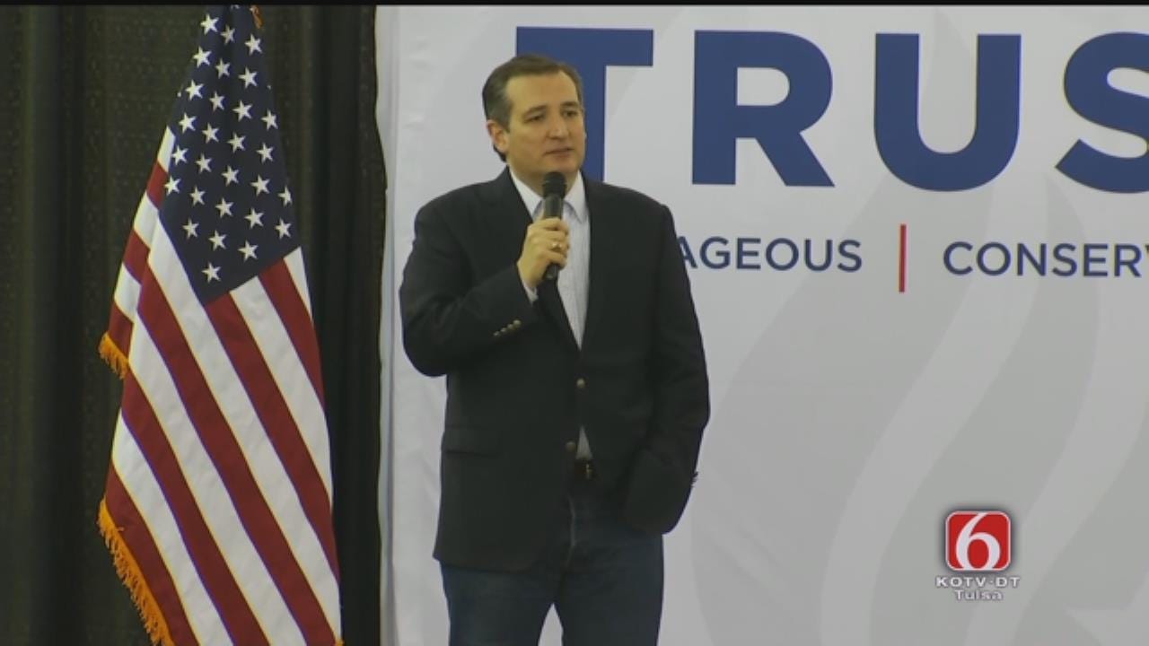 Senator Ted Cruz Addresses The Crowds At Tulsa Fairgrounds