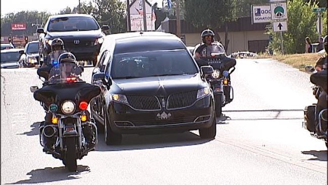 Honor Procession, Funeral Service Held For Fallen Jenks Police Officer
