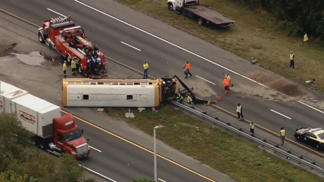 School Bus Collides With Tractor-Trailer On Florida Turnpike