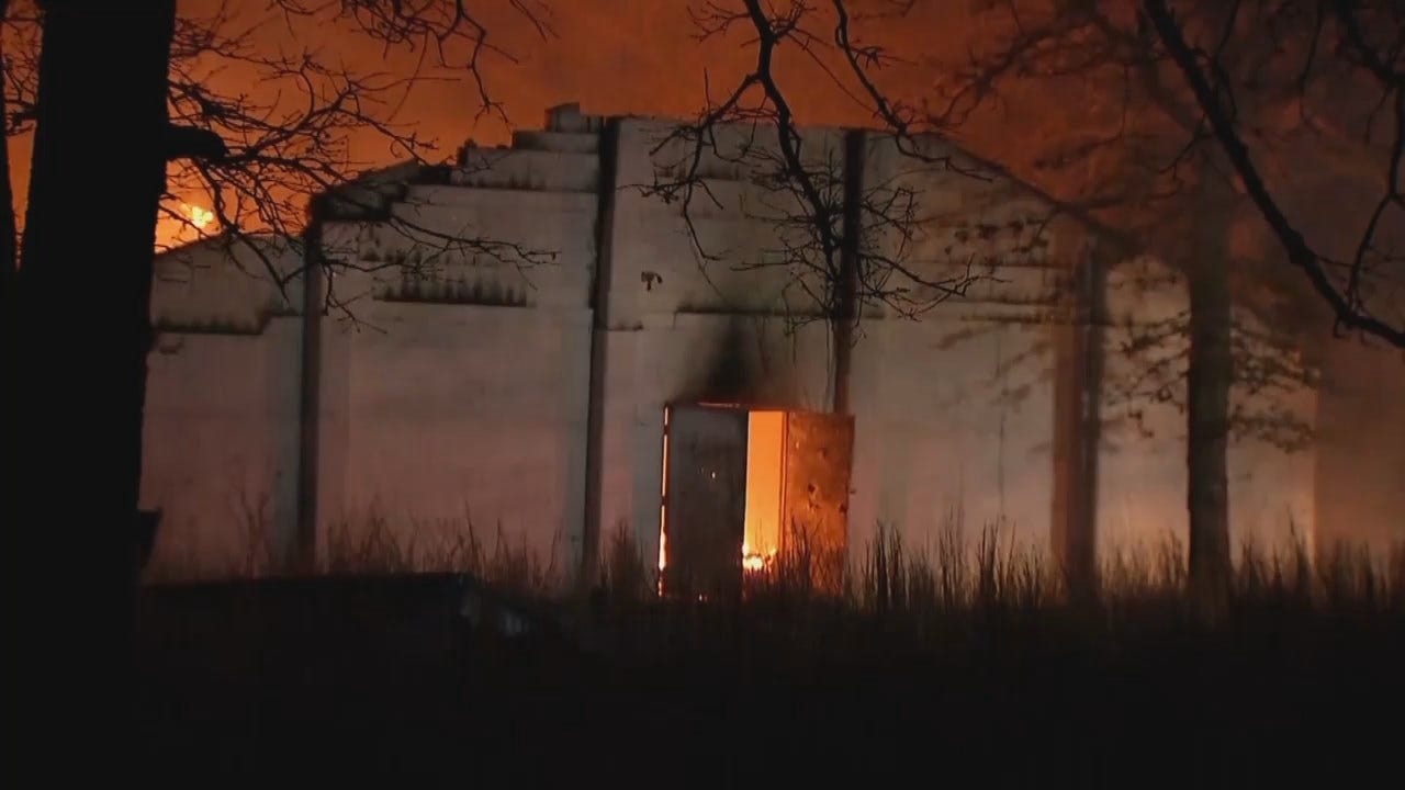 WEB EXTRA: Abandoned Sapulpa Church Destroyed In Fire