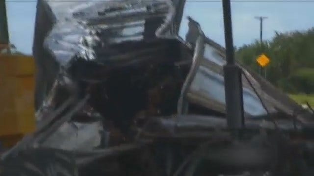 WEB EXTRA: Video From Scene Of Fatal Crash On Indian Nations Turnpike