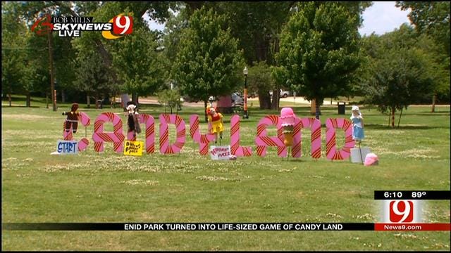 Enid Park Turned Into Life-Size Game Of Candyland