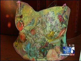 Plaster Casts Making Impressions For Breast Cancer Awareness