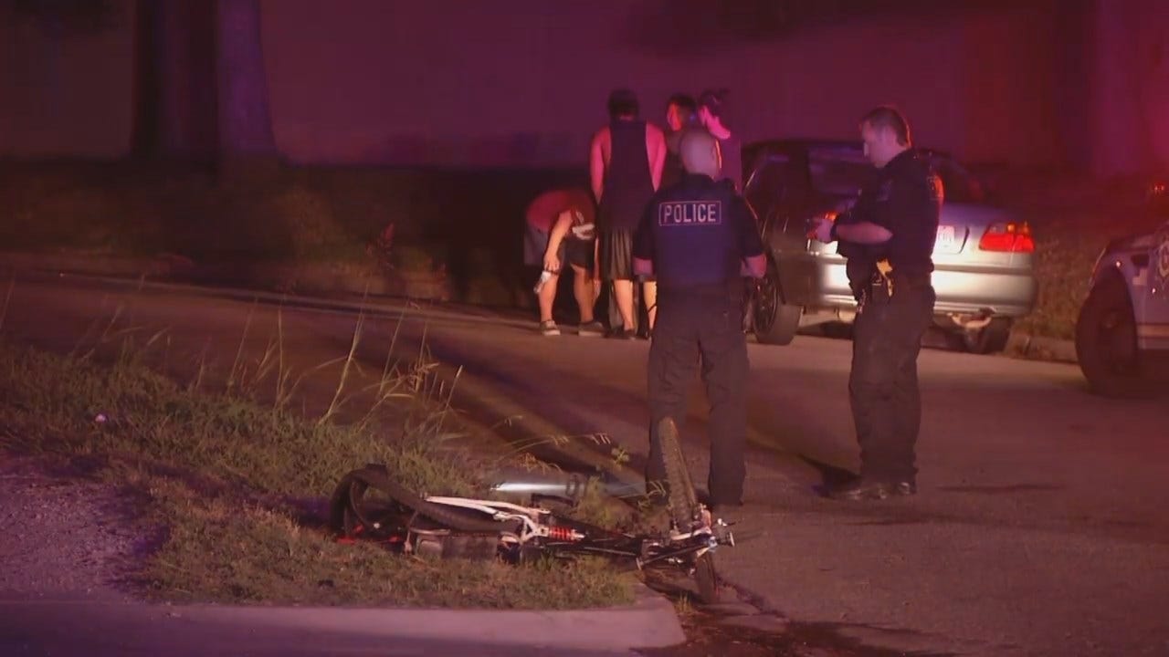 WEB EXTRA: Car Hits Cyclist In Tulsa Neighborhood