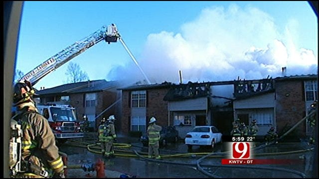 Firefighters Battle Large Apartment Fire In Northwest OKC