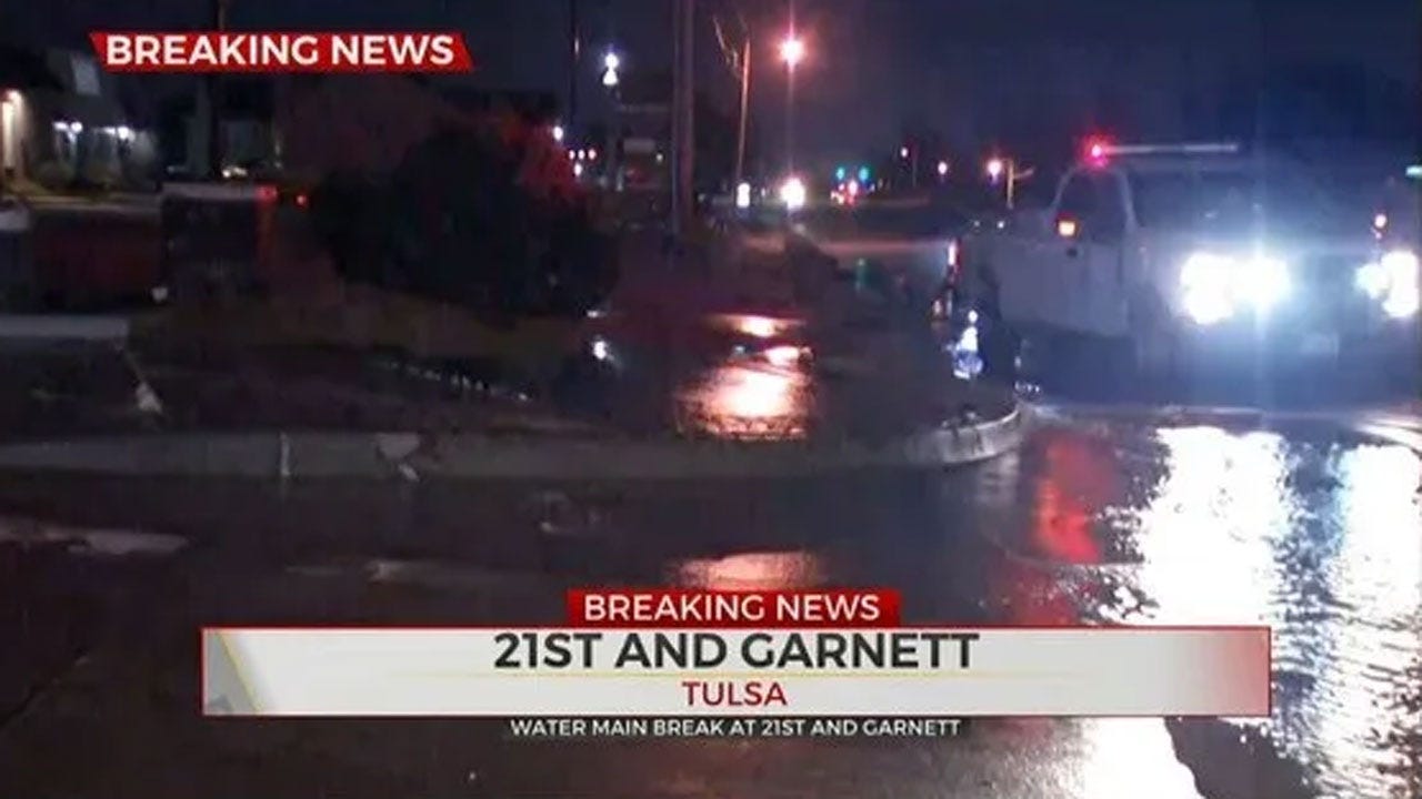 Crews Respond To Water Main Break Near 21st And Garnett