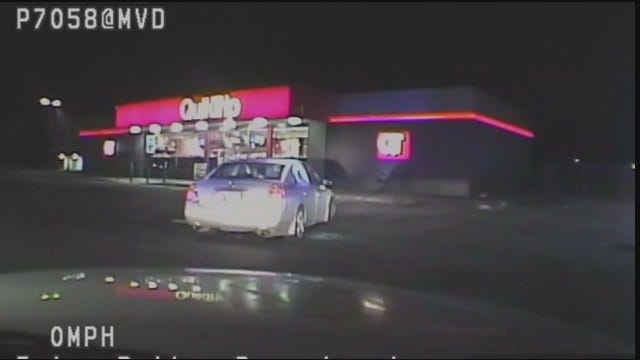 WEB EXTRA: Tulsa Police Video Of Pursuit Ending At QuikTrip Parking Lot, Part 1