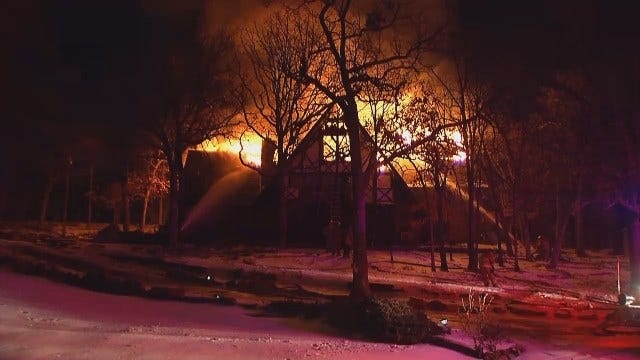 WEB EXTRA: Video From Scene Of Tulsa House Fire On North Santa Fe Place