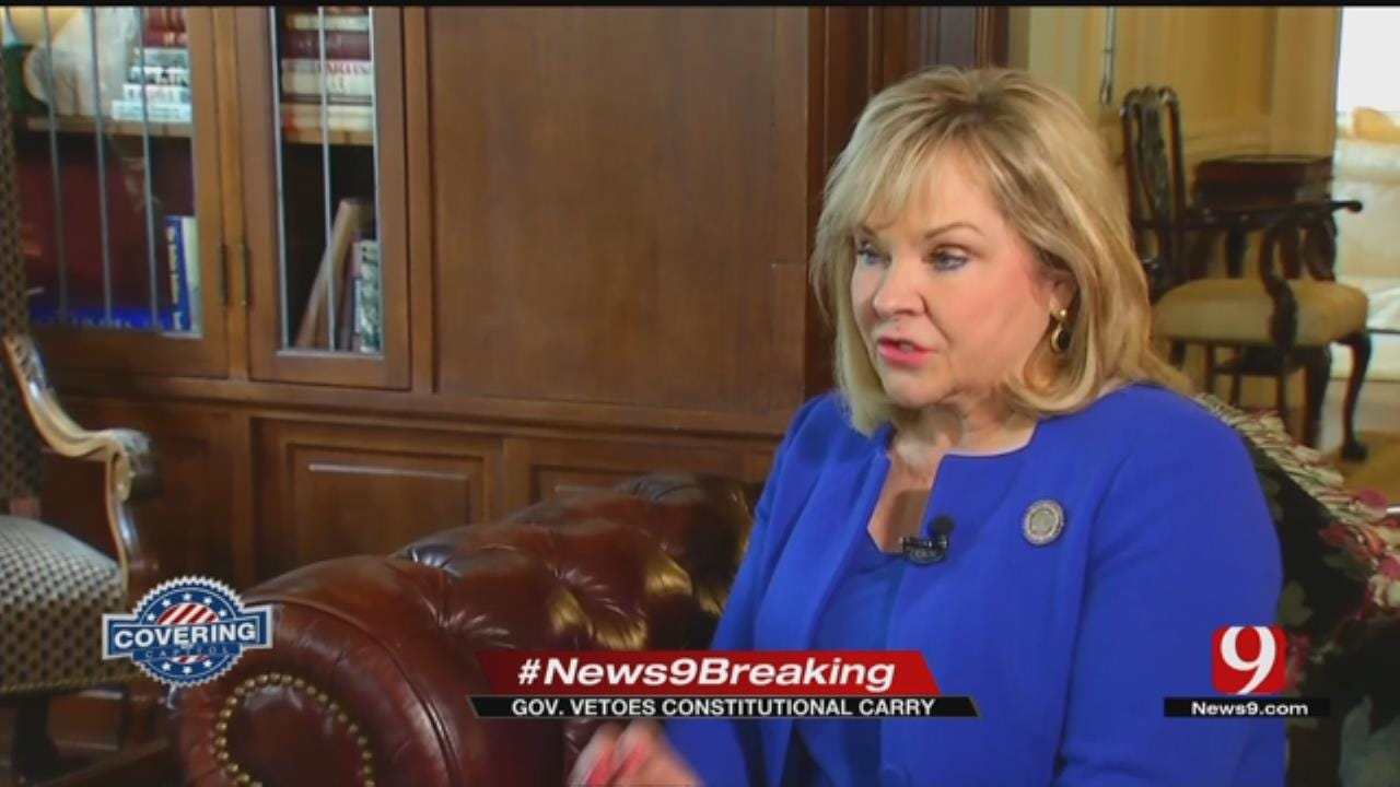 Gov. Mary Fallin Vetoes Constitutional Carry Bill