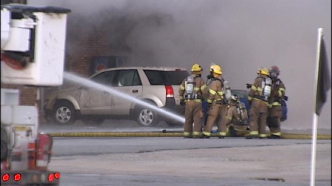WEB EXTRA: Video From Scene Of Owasso Business Mall Fire