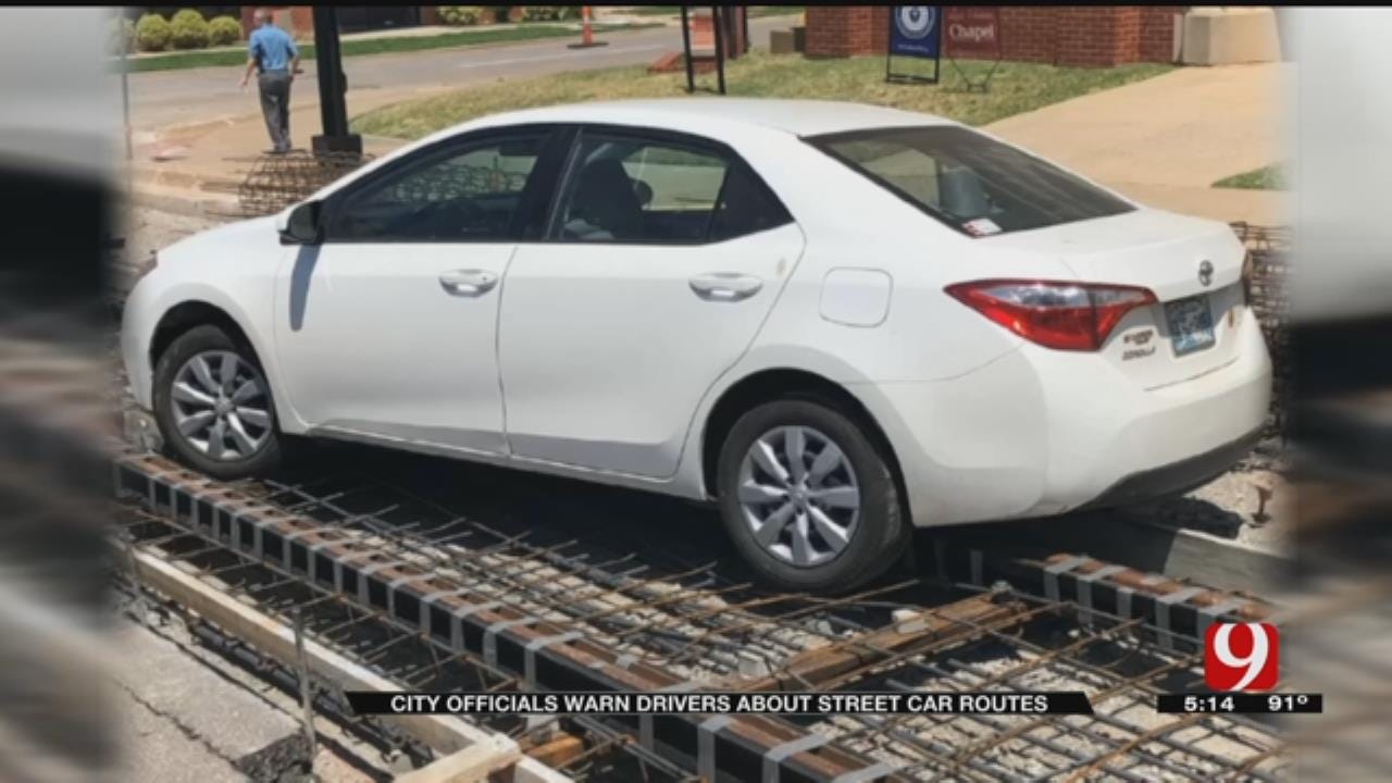 OKC City Officials Warn Of Streetcar Routes After Driver Gets Stuck