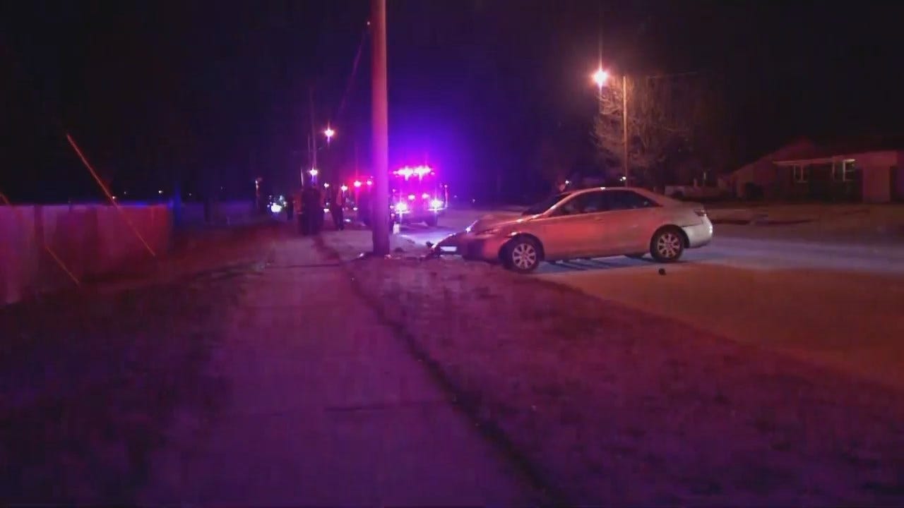 WEB EXTRA: Video From Scene Of Tulsa Car Crash On Yale