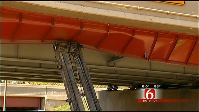 Traffic Detoured After Container Truck Damages Downtown Tulsa Bridge
