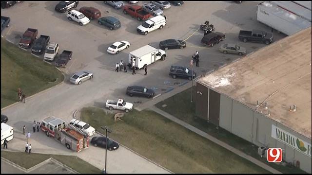 WEB EXTRA: SkyNews 9 Flies Over Stabbing At Moore Food Distribution Center