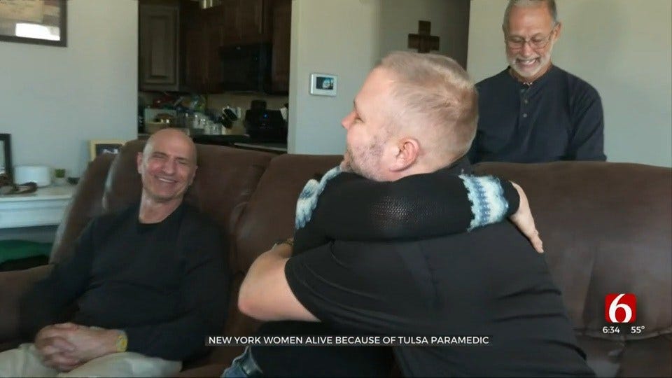 Woman Travels Hundreds Of Miles To Thank Tulsa Paramedic Who Saved Her Life