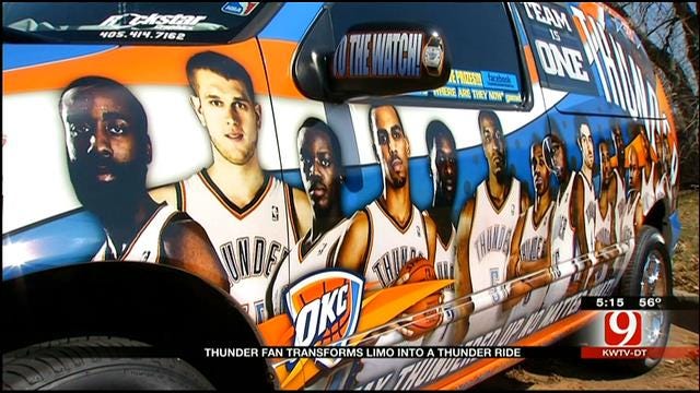 Super Fan Takes OKC Thunder Ride To First Road Game