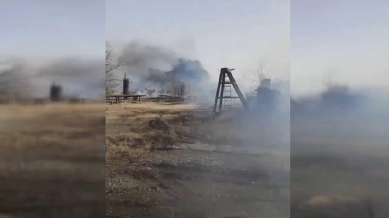 WEB EXTRA: The Henryettan Posted Video Of The Fire On Its Facebook Page.