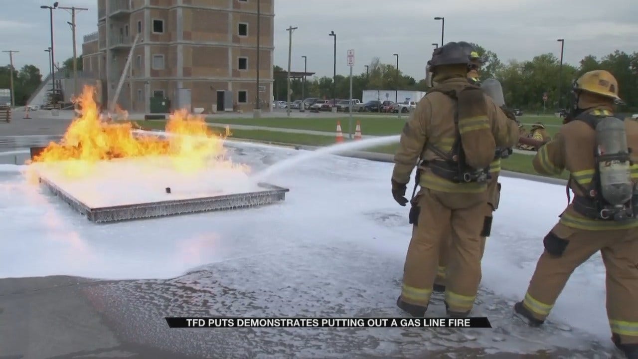 Tulsa Firefighters Train To Stop Gas Line Fires