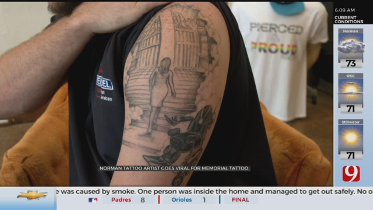 Norman Tattoo Artist Goes Viral For Memorial Tattoo