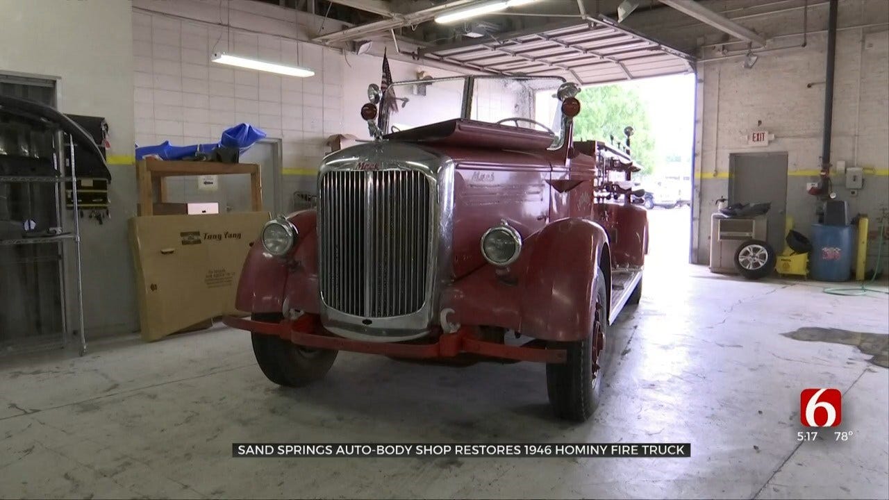 Sand Springs Body Shop Helps Preserve 1948 Hominy Fire Truck