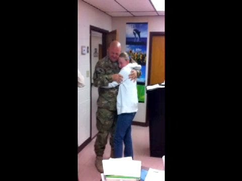 WEB EXTRA: iPhone Video Of Oklahoma National Guard Major Marc Kutz Surprising Daughter